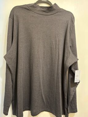 Women’s Croft & Barrow NWT L/S Iron Gray Mock Turtleneck , Sz 3X